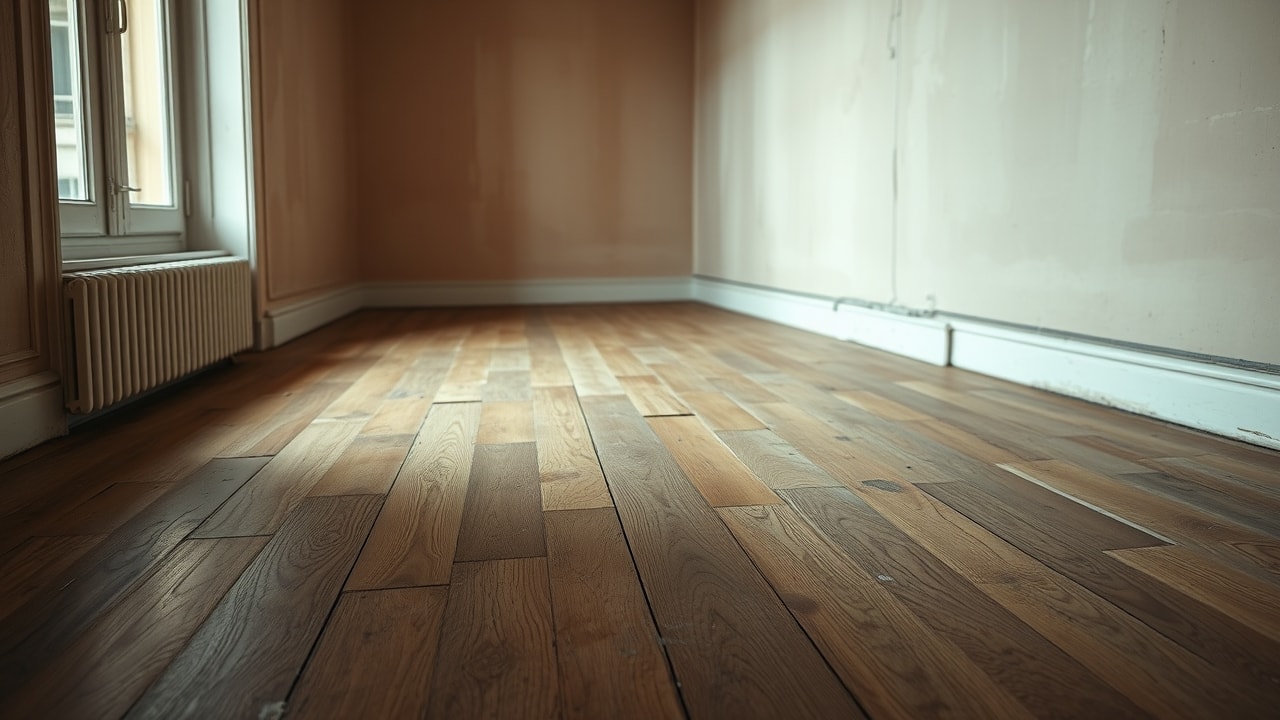 Parquet ancien avant restauration