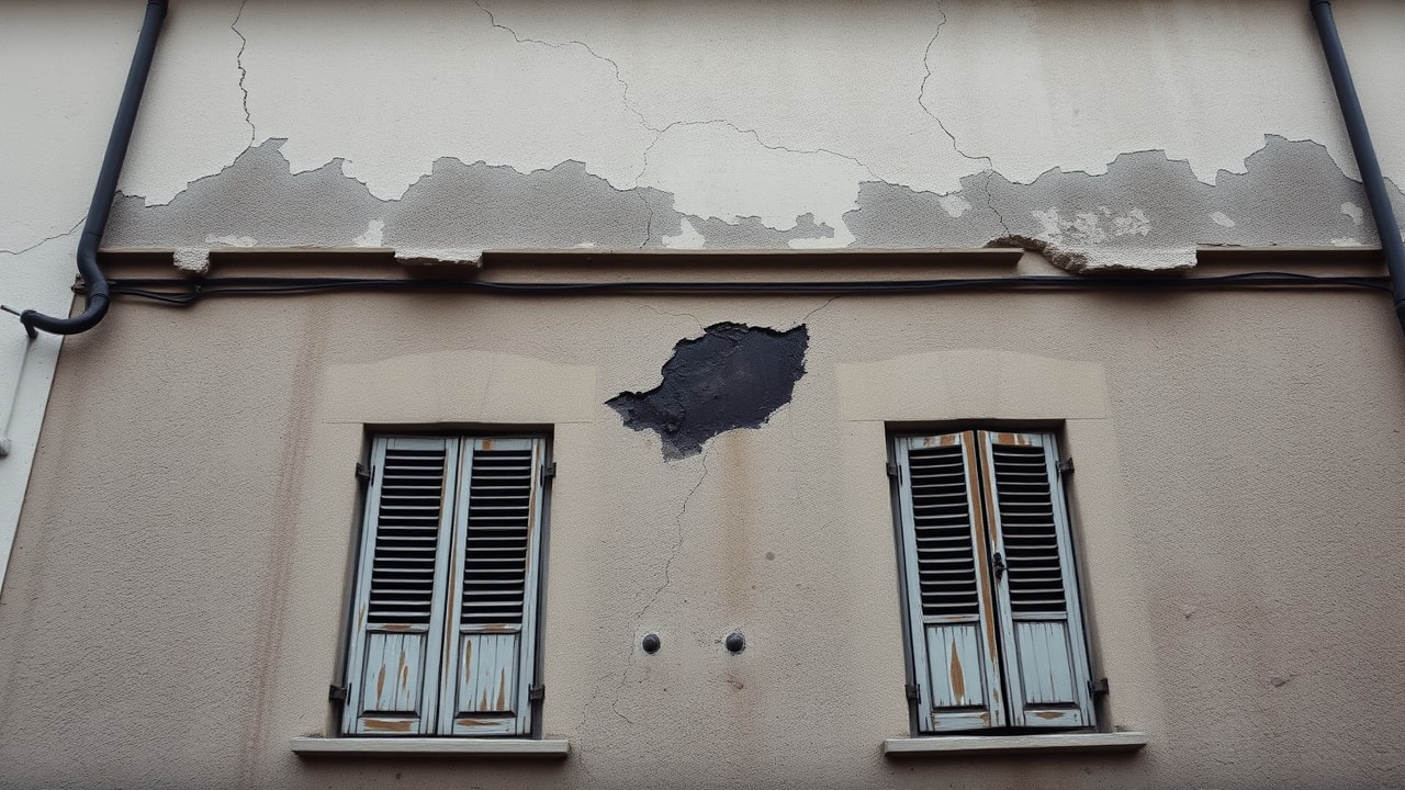 Façade niçoise avant ravalement